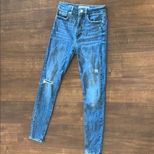 Zara high waisted denim skinny jeans